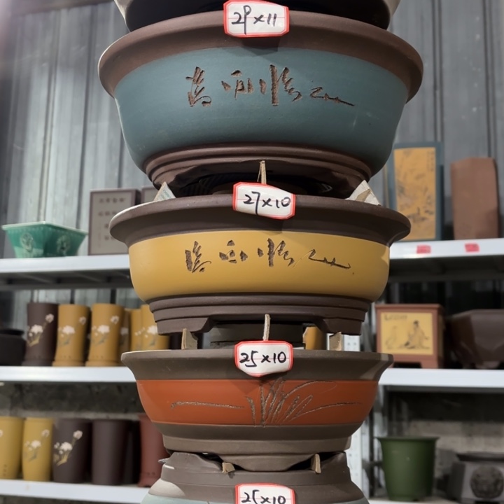 紫砂花盆     100-6。