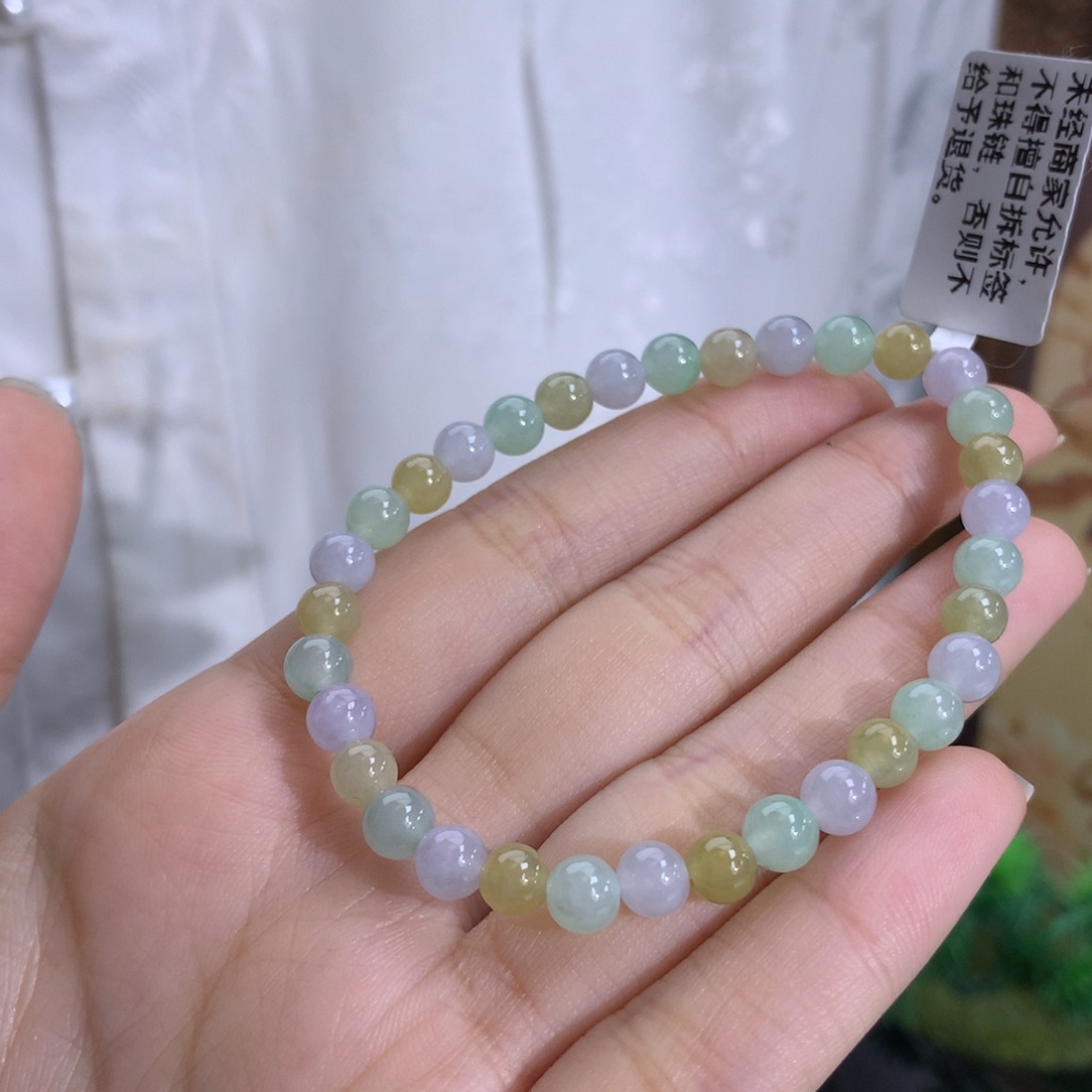 未镶嵌手串翡翠卡5-5.5冰润多宝