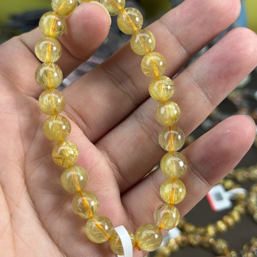 水晶手串未镶嵌金发晶