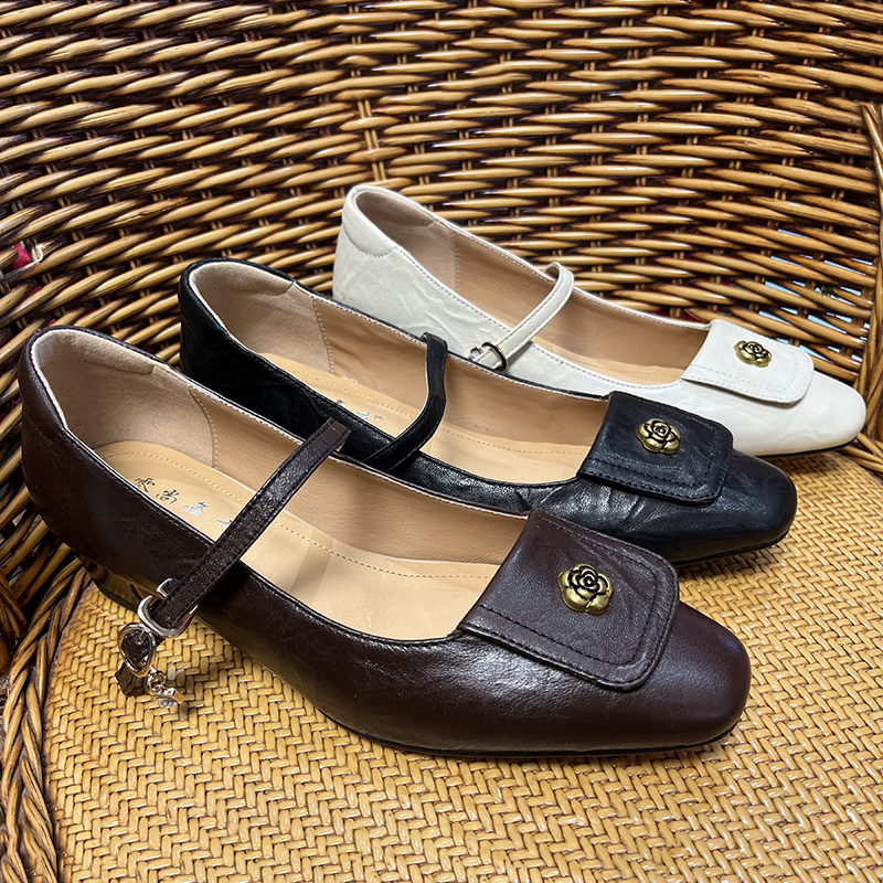 GYX/头层羊皮/3cm复古民国风旗袍鞋高跟真皮女鞋单鞋 5582