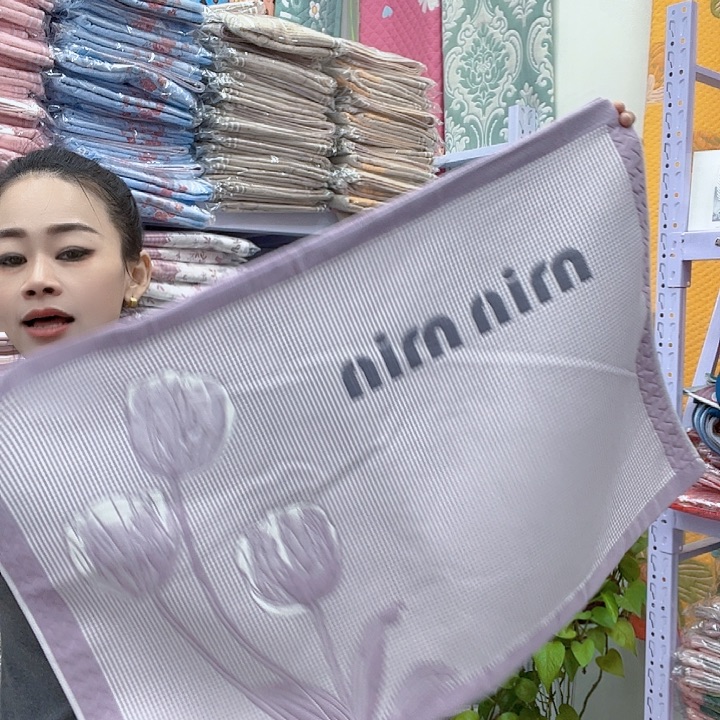 棉紫色郁金香纯棉