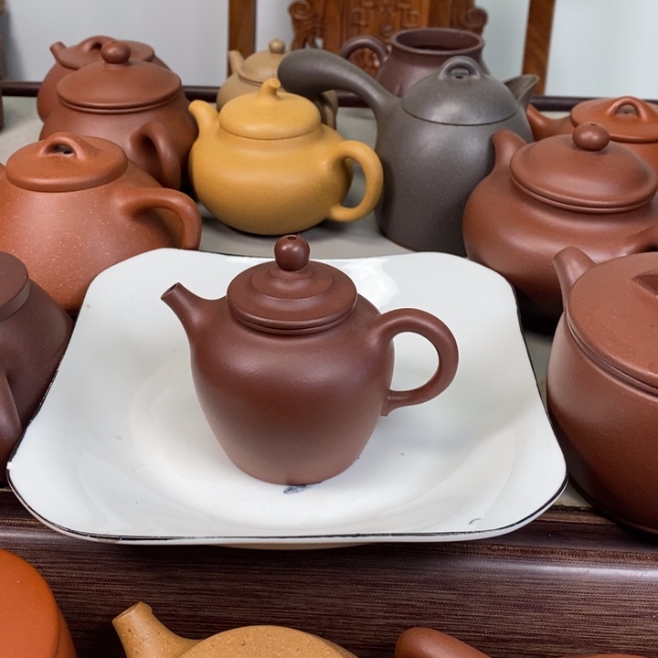 白泥茶壶大*柜曼生壶，全手工