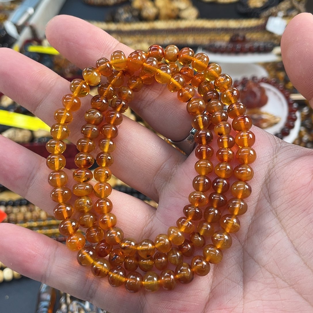 琥珀未镶嵌裸石6mm蜜蜡