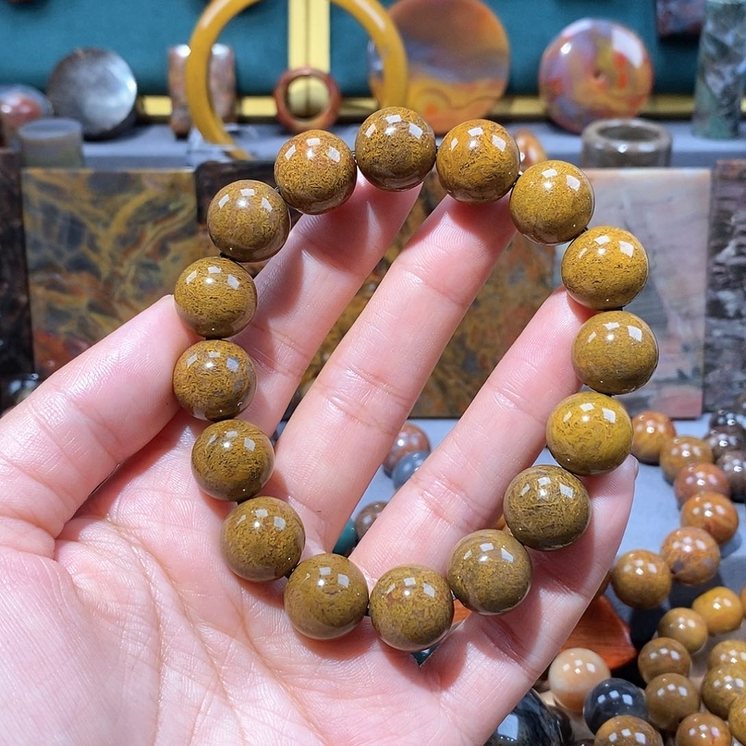 硅化玉天然北票硅化玉手串未镶嵌涵*?天然北票硅化玉手串