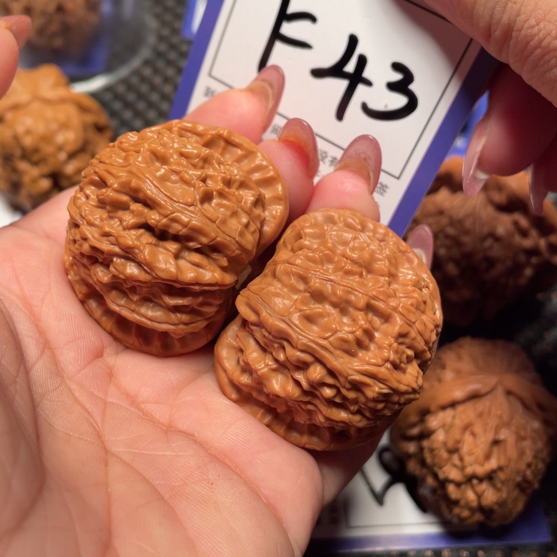 桃核把件43号白狮子40