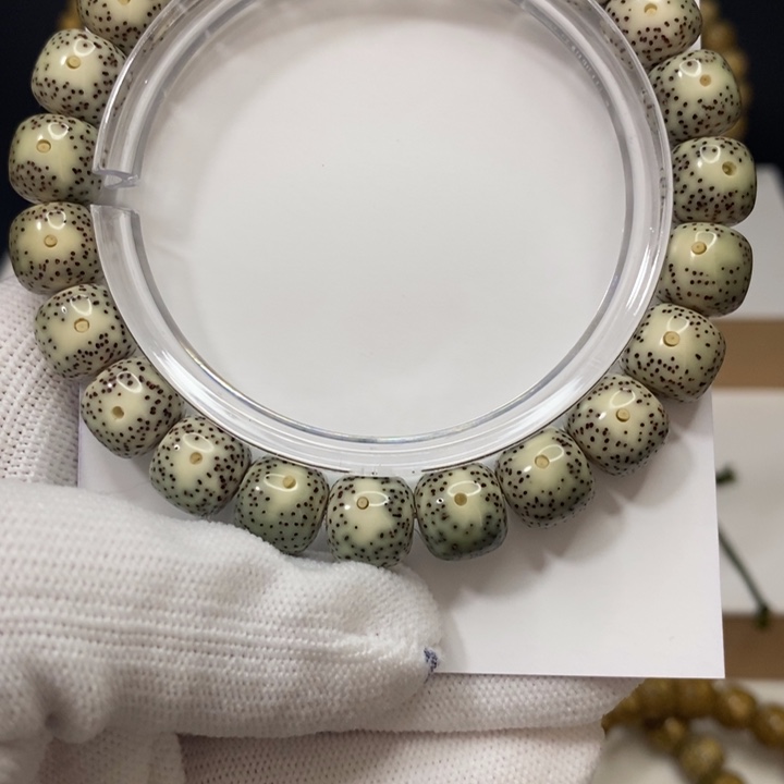 星月菩提吊坠海南星月菩提手串10-9青花大眼双留白