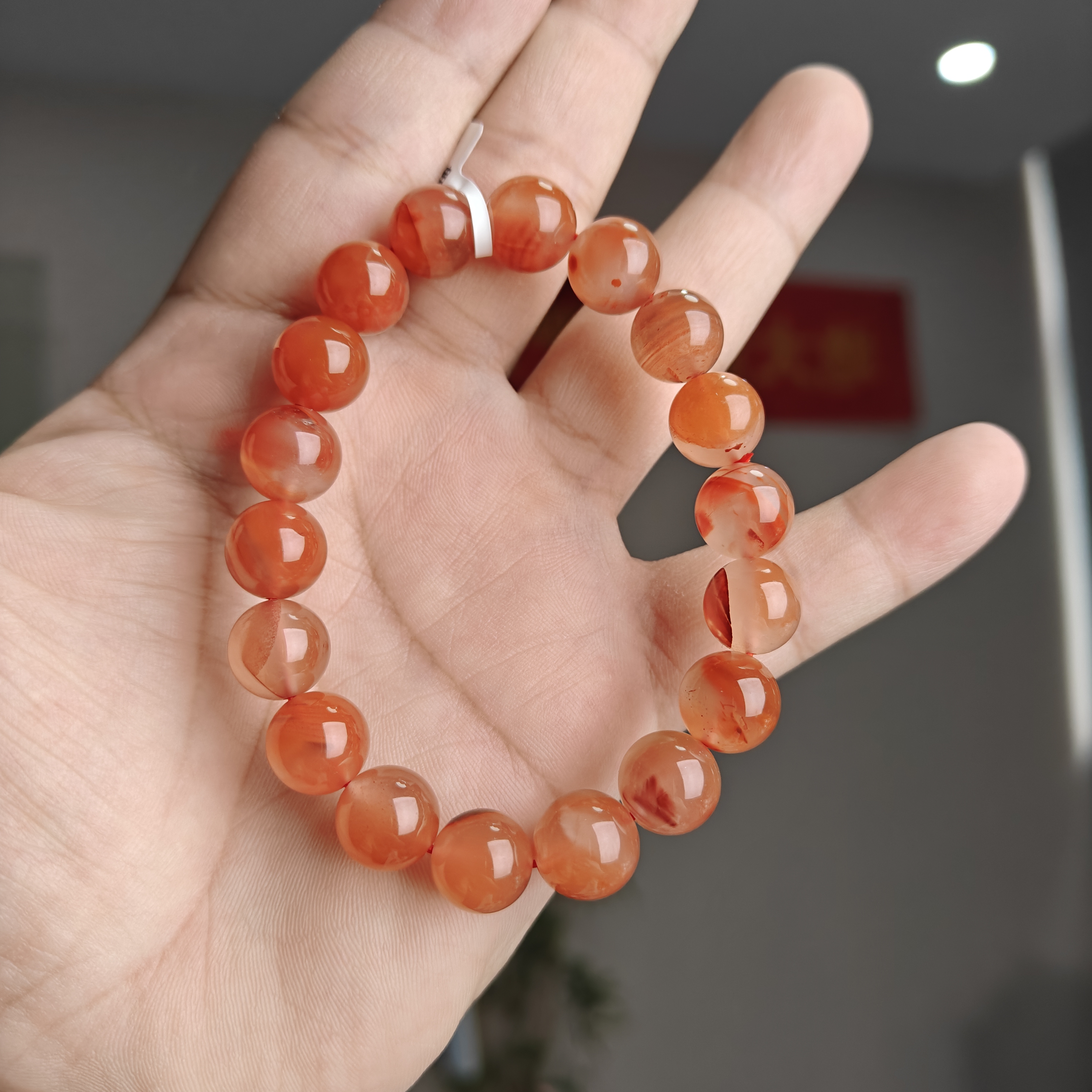 约11-12mm南红玛瑙圆珠单圈手串