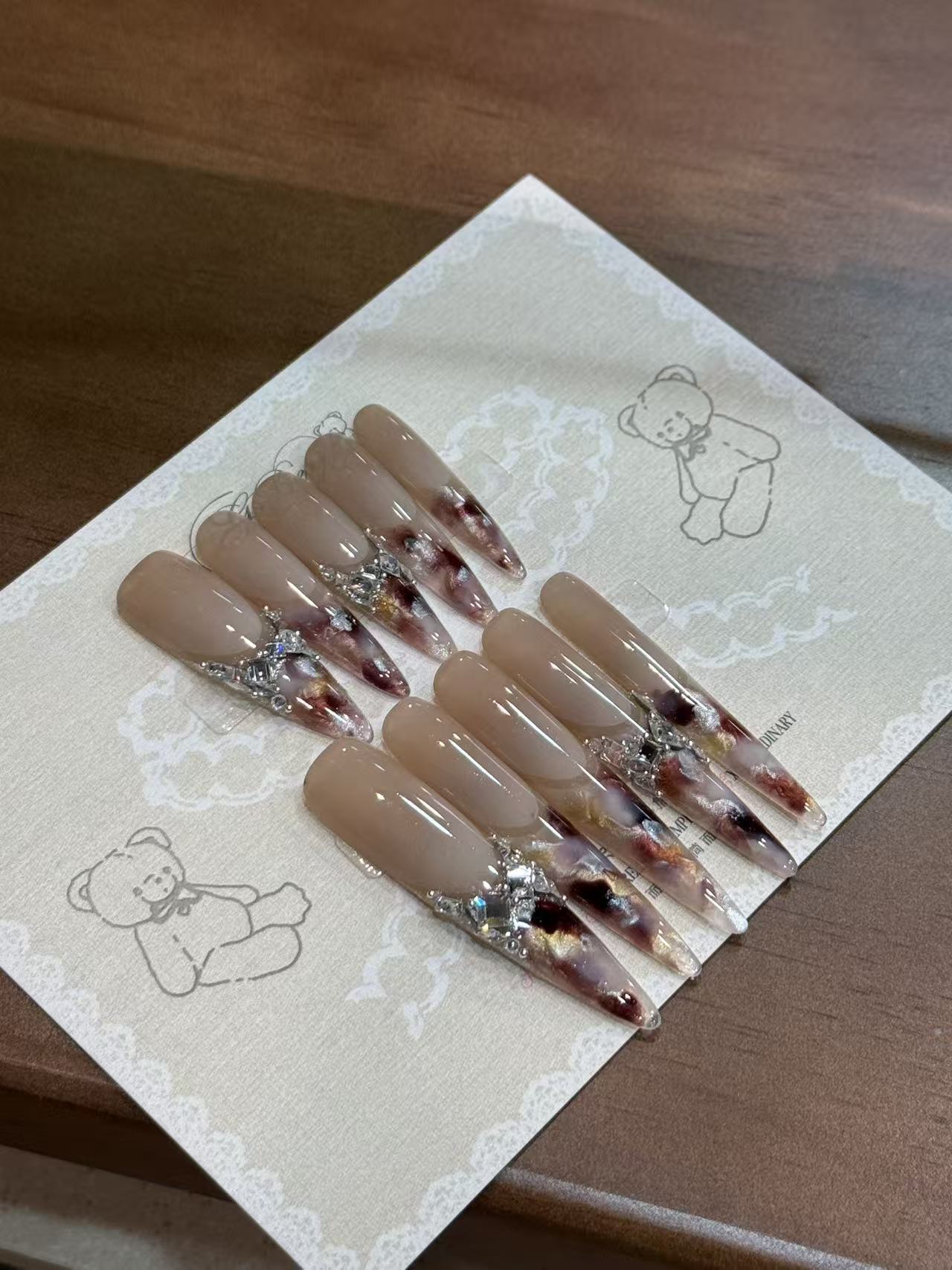 灰色小熊 G.BEAR【醋酸琥珀】高级感氛围感显白纯手工穿戴甲