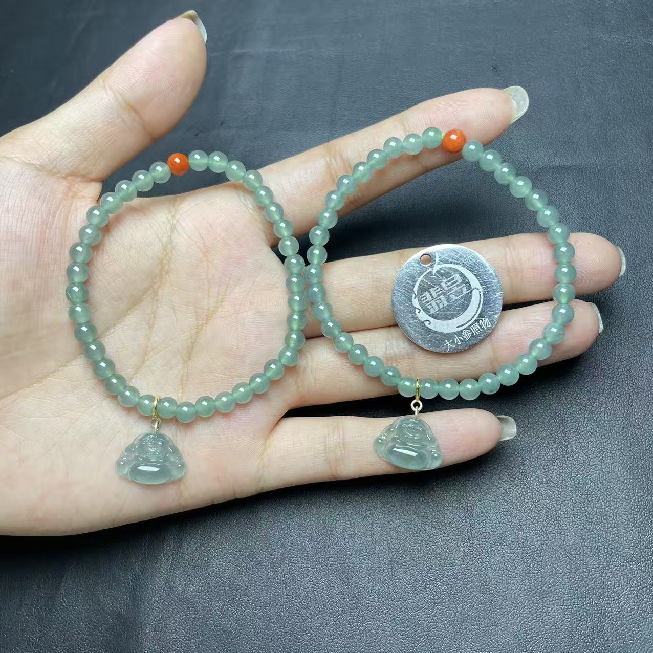 翡昱-N06-61210-天然A货翡翠手串/约4+/约38颗/s925-多样性发其一