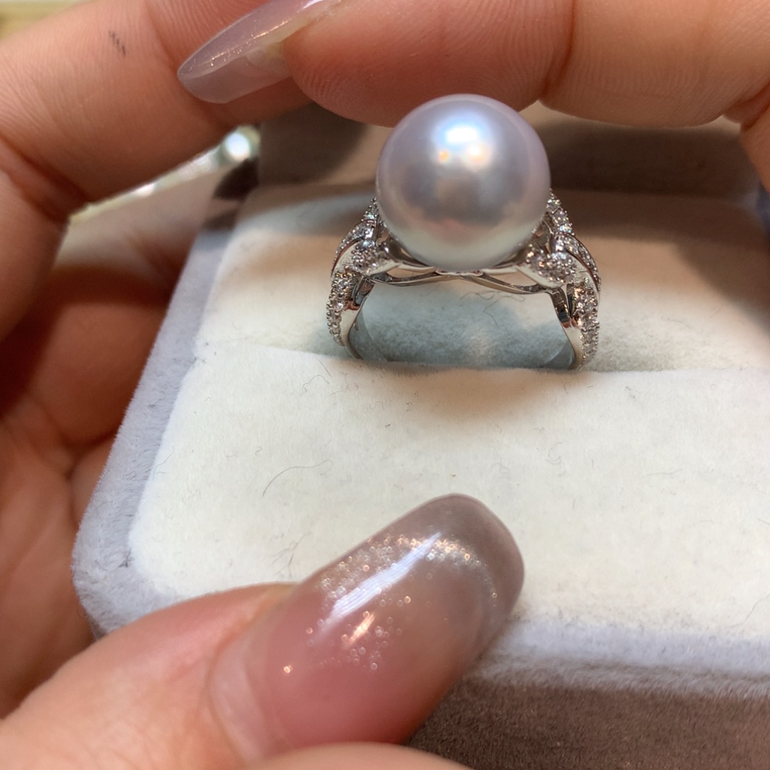 海水珍珠戒指银S925镶嵌