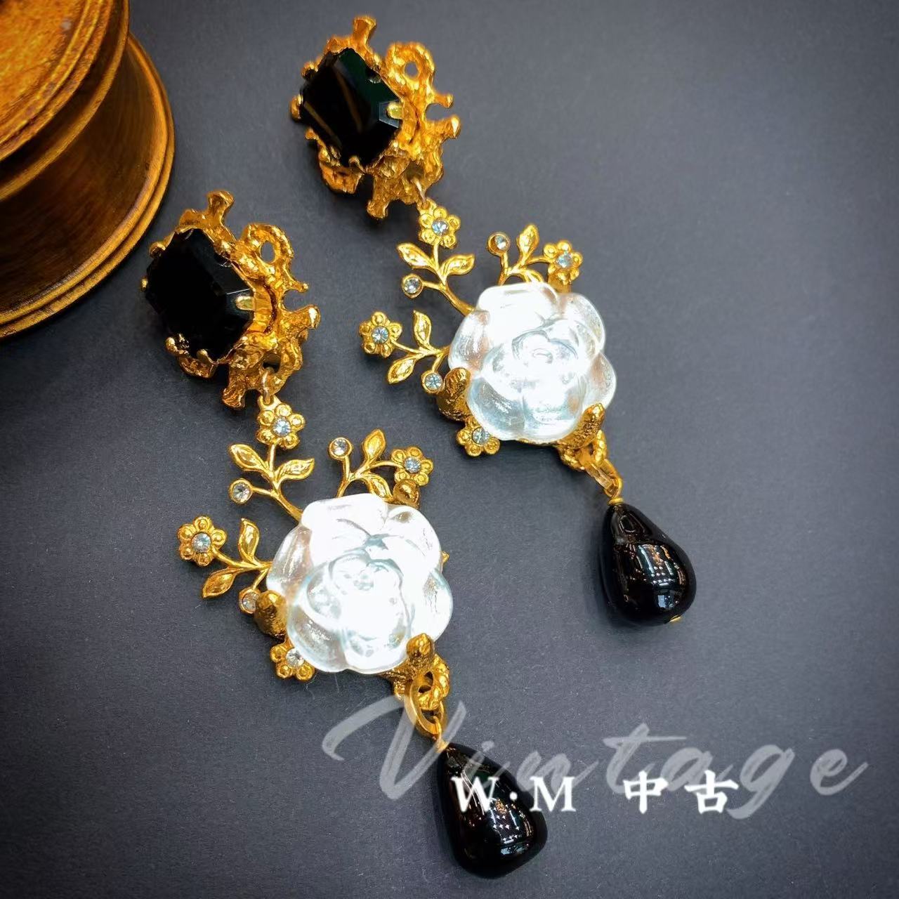 铜合金耳饰 W·M中古-Gavilane（法）扫肩耳夹合集(其中一款）