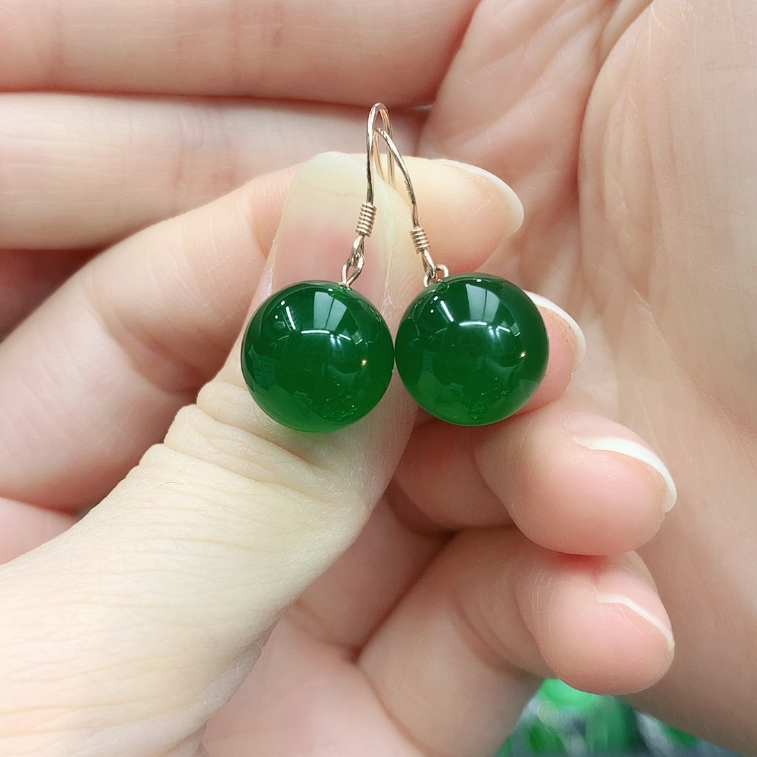 银S925镶嵌耳坠玛瑙/玉髓