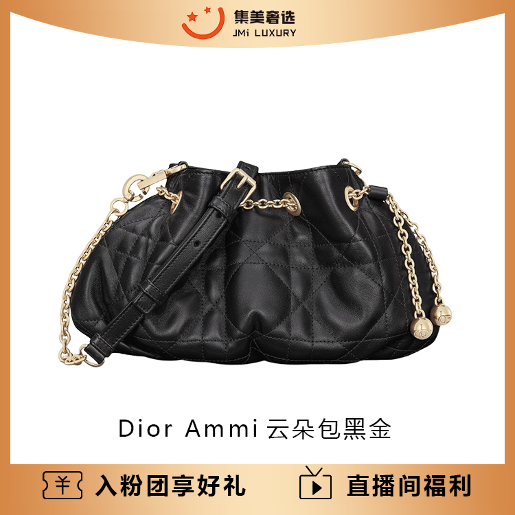 99新 DIOR/迪奥 Dior Ammi云朵包黑金百搭包/AM7999代卖服务