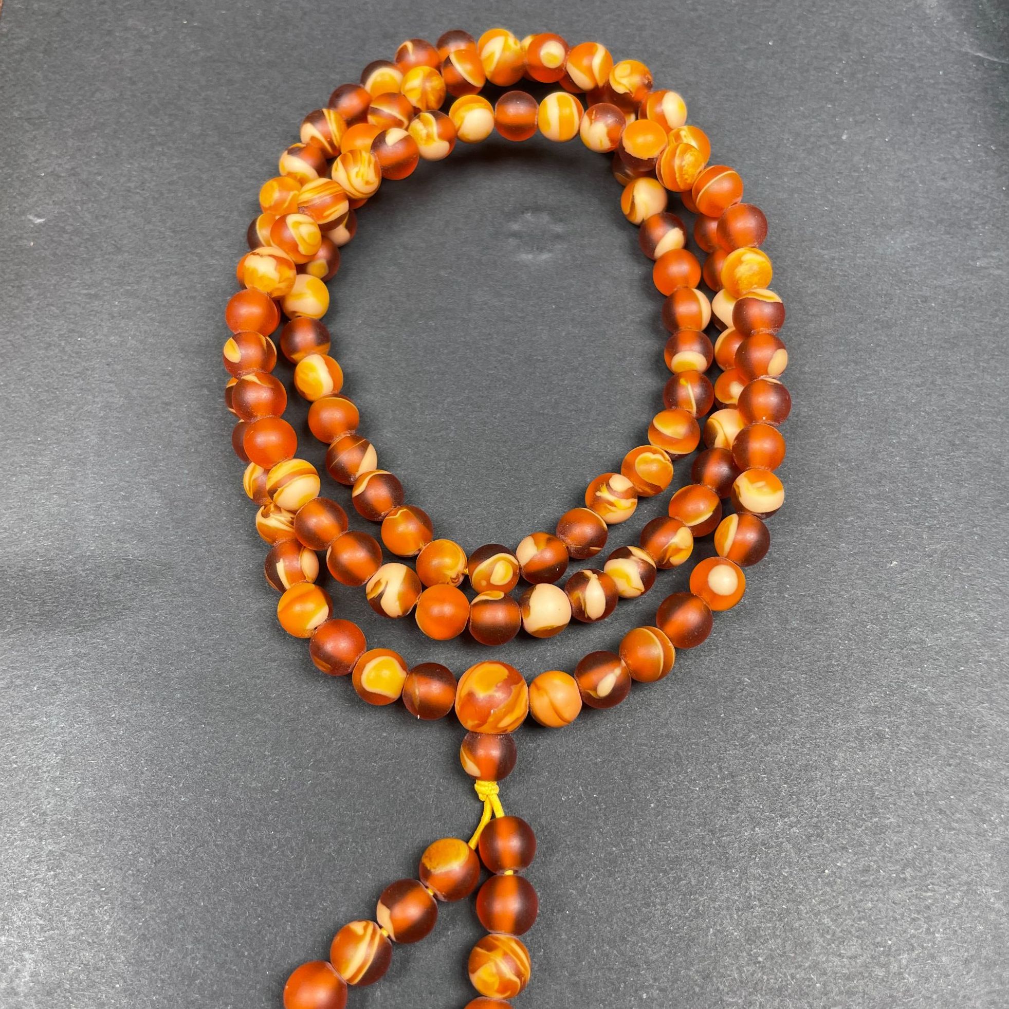 6mm天然哑光红108颗