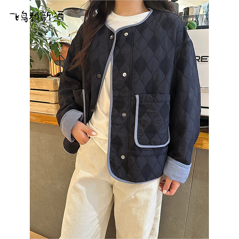 【新】飞鸟和新酒冬季休闲宽松保暖肌理感短外套女FD57072081