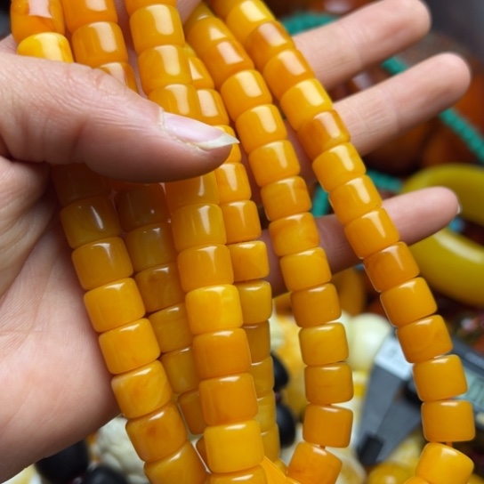 琥珀（花珀）手串未镶嵌蜜蜡