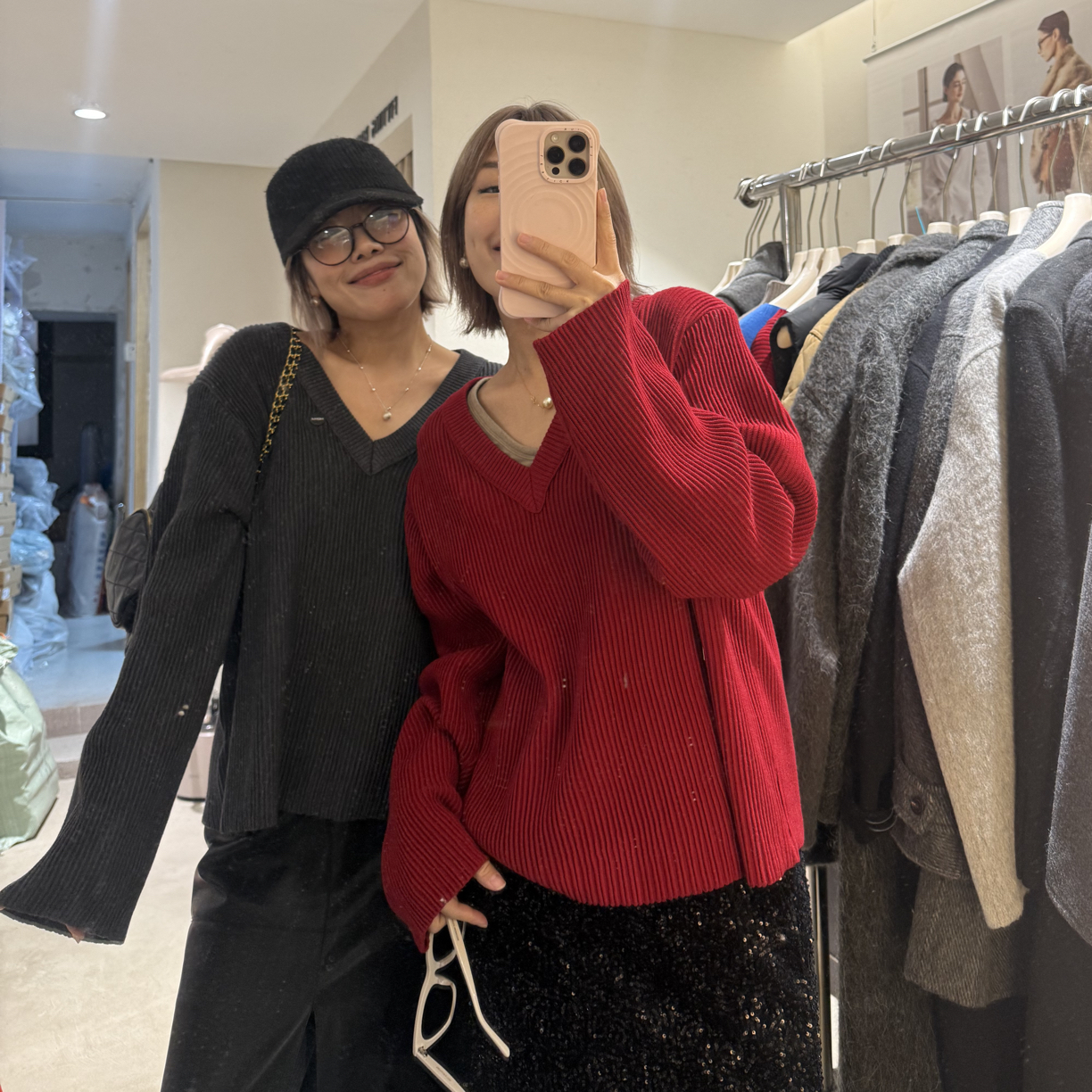 V领加厚慵懒风软糯针织毛衣女秋冬季内搭