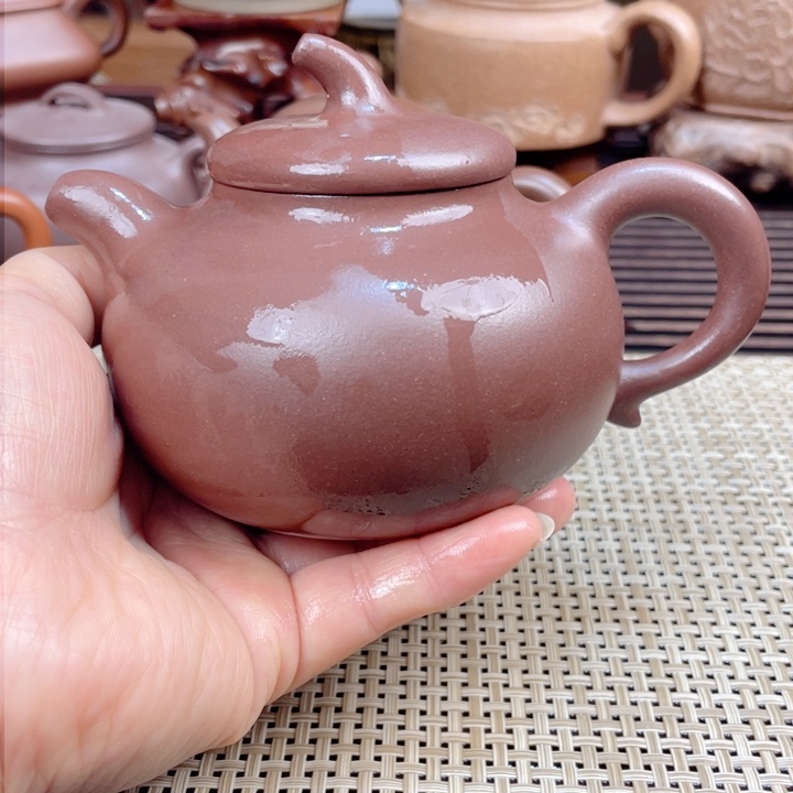 紫砂茶壶小****x紫泥茄瓜壶手工