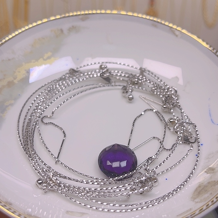 紫晶颈饰银S925镶嵌紫晶925镶嵌9