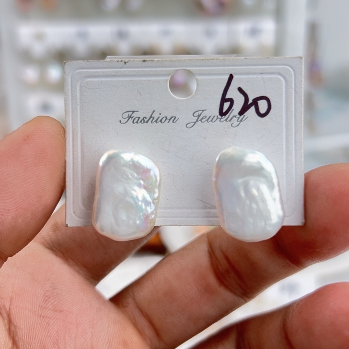 淡水珍珠耳饰银S925镶嵌