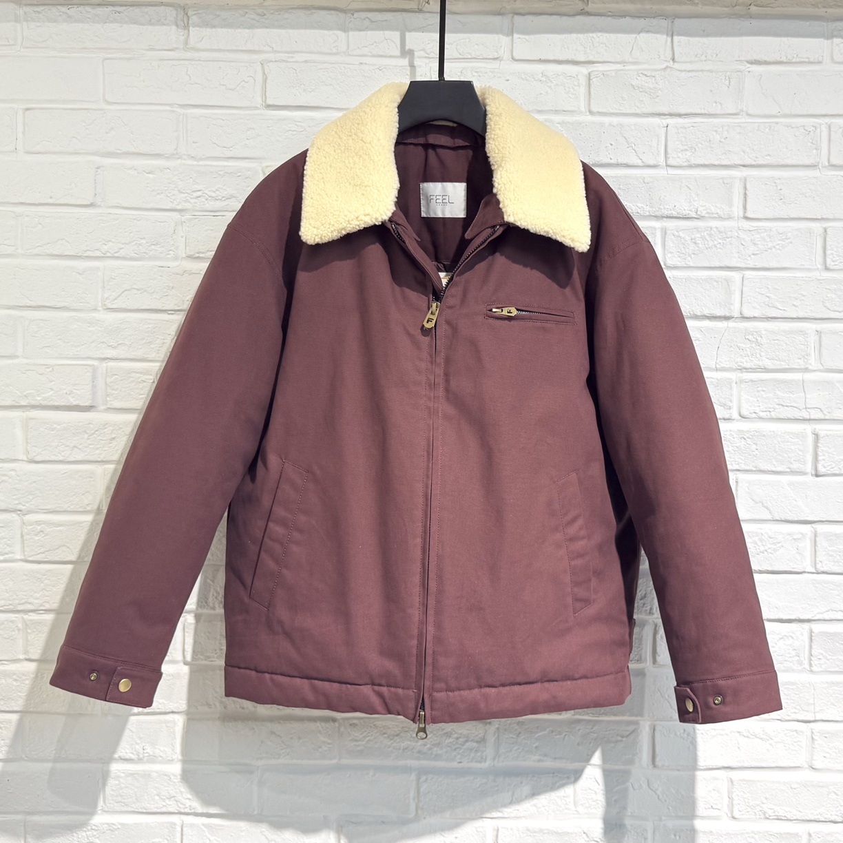FEEL HOMME2025冬季男士羊羔毛领底特律棉衣夹克2519