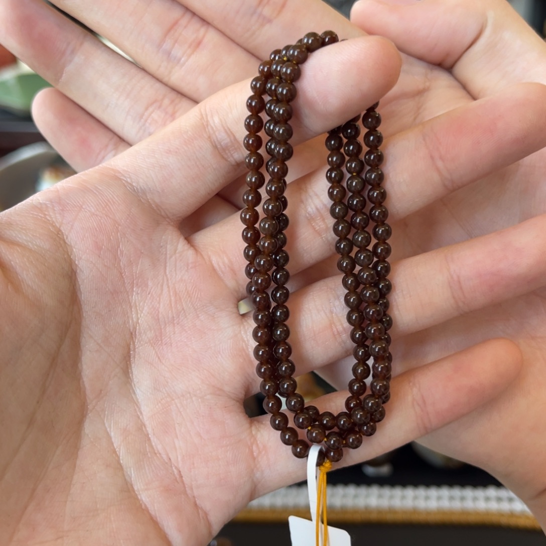 和田玉（糖玉）未镶嵌手链金山全糖4mm小米珠