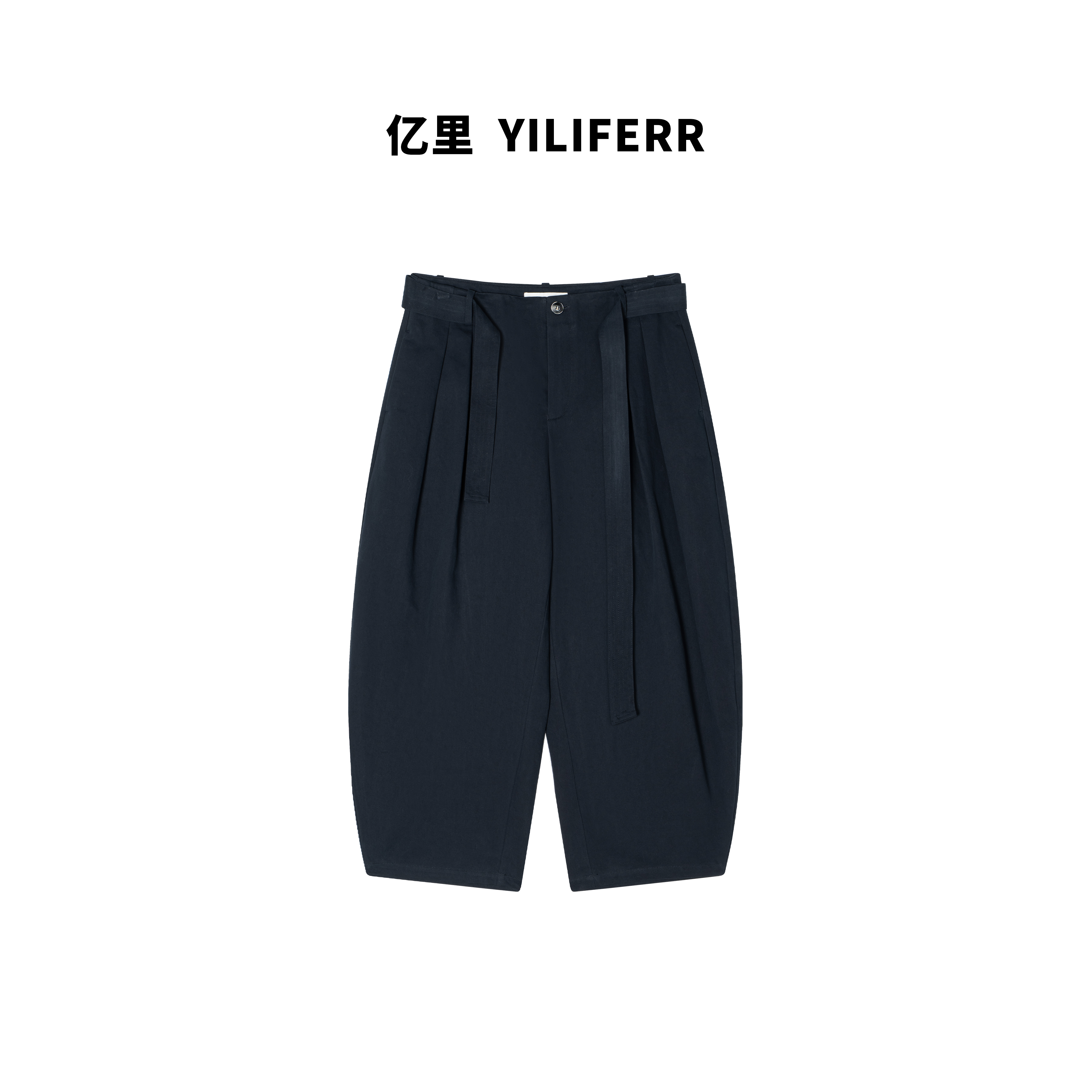 【YILI显瘦女装】时尚简约百搭腰带老钱休闲裤 Y1426