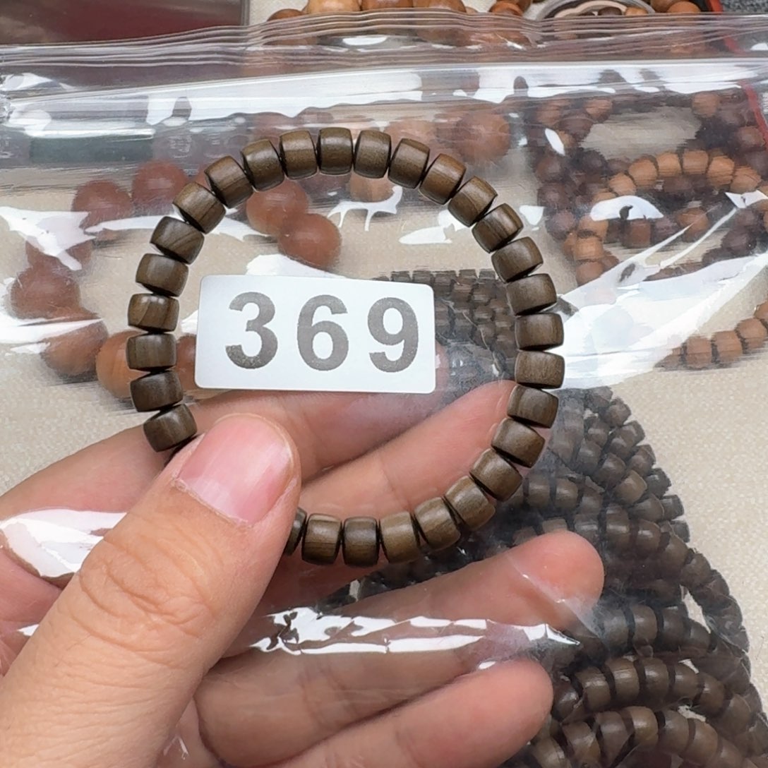 檀香木手串/手链阴沉老山檀香药片珠6×8