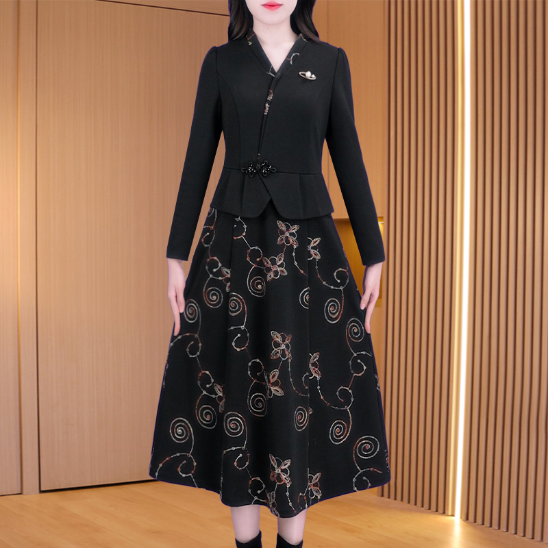 优雅新款气质时尚大气减龄休闲收腰显瘦连衣裙24107-LS