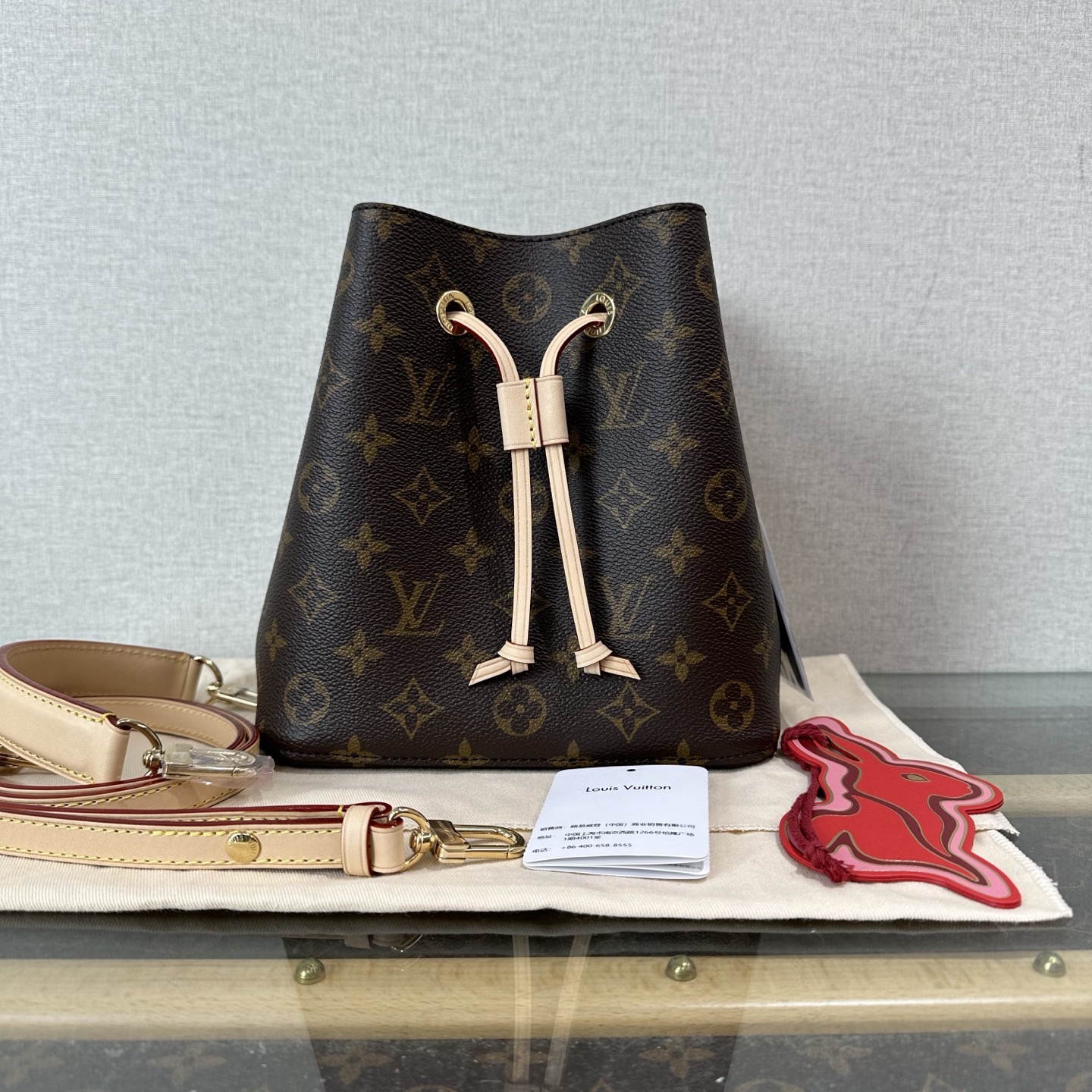 99新 LV 路易威登新款芯片老花noebb水桶单肩斜挎包 11380