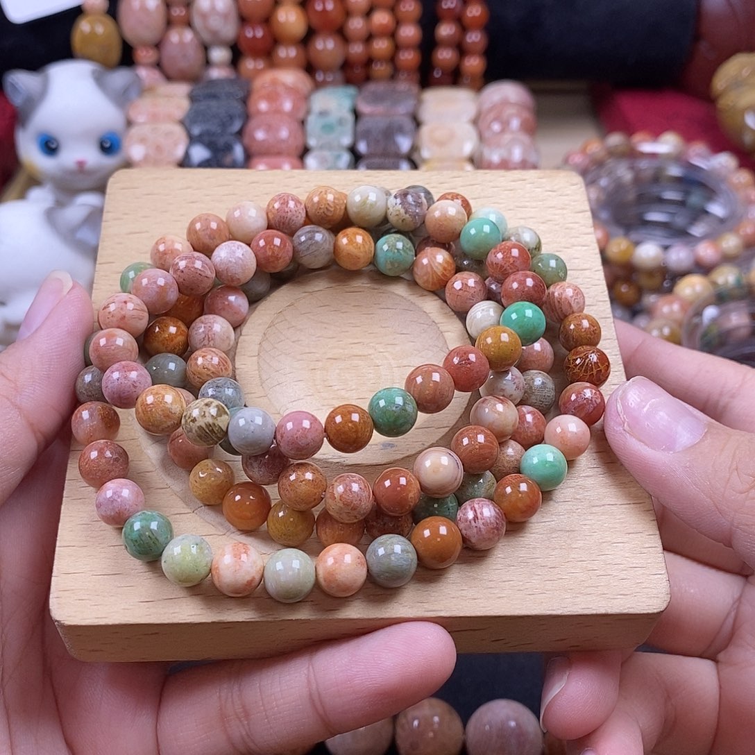 硅化珊瑚（珊瑚玉）108颗 手串 带花 未镶嵌4