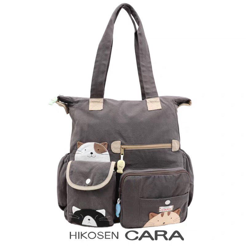 多功能单肩包卡拉猫可爱猫咪溜娃妈咪包帆布女托特包