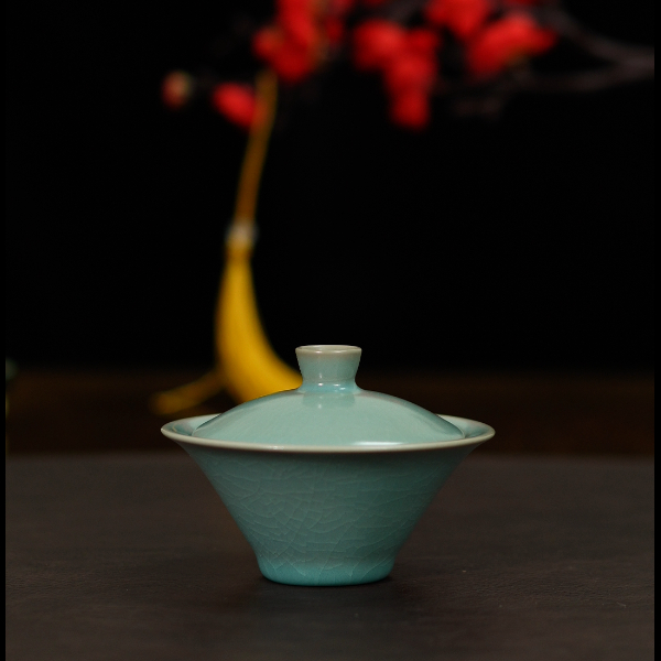 汝瓷仿古两才斗笠盖碗经典器形原产地