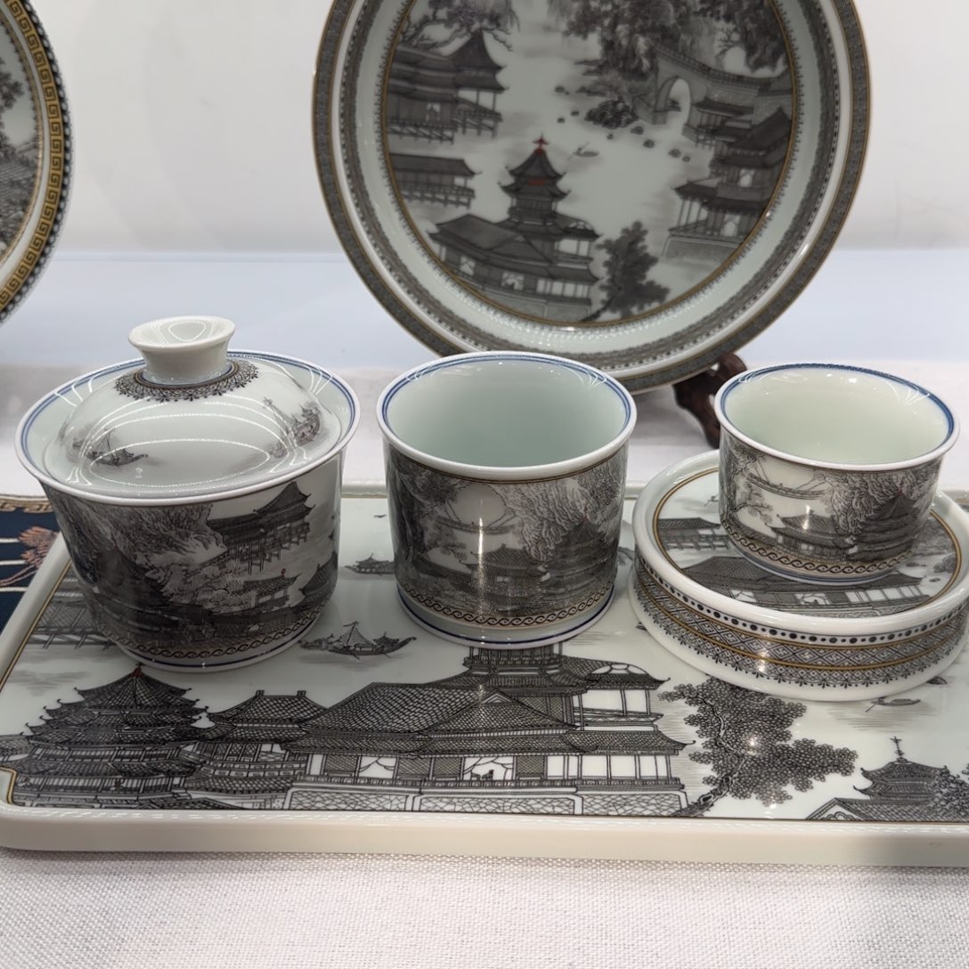 国***工套装套带长盘带大茶洗4客杯