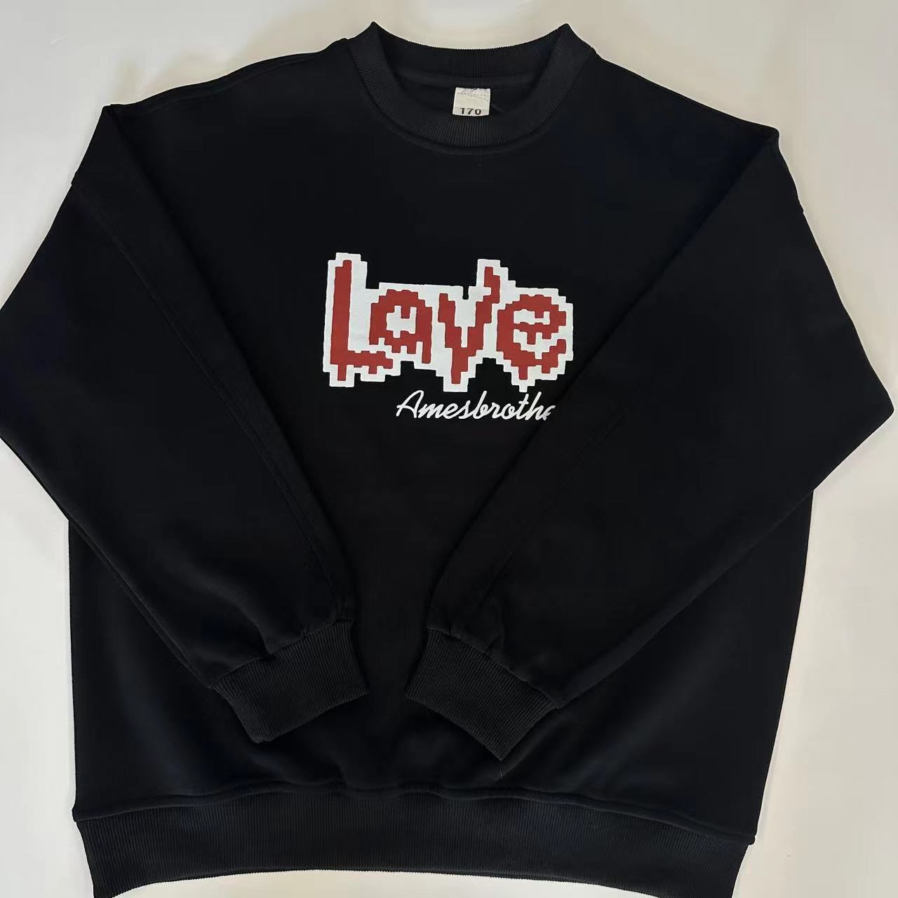 青少年帅气潮牌秋款长袖百搭美式高级感学生ins复合卫衣love印花