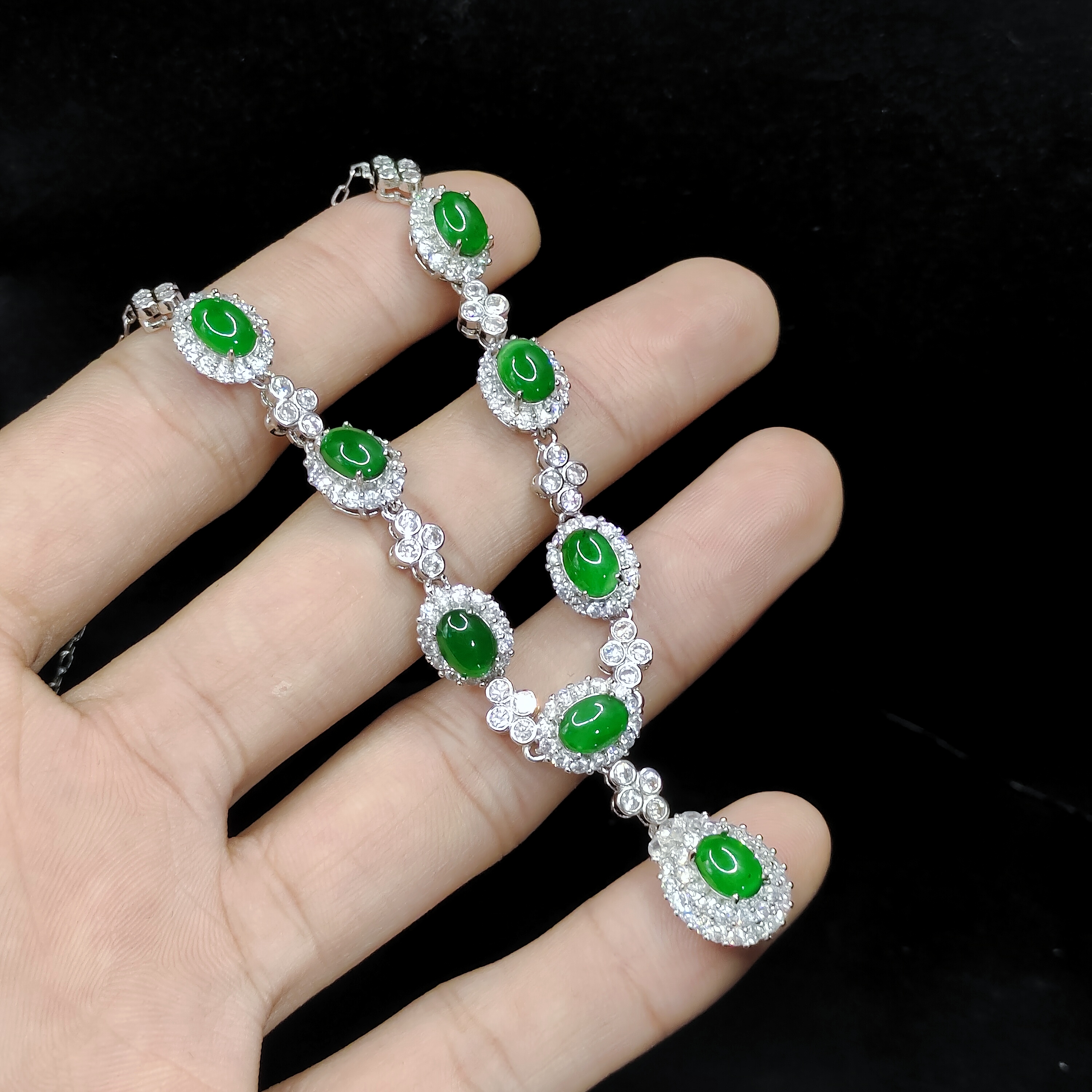 【老三珠宝】翡翠蛋面女神链RL05【多样性发其一】约6-5mm