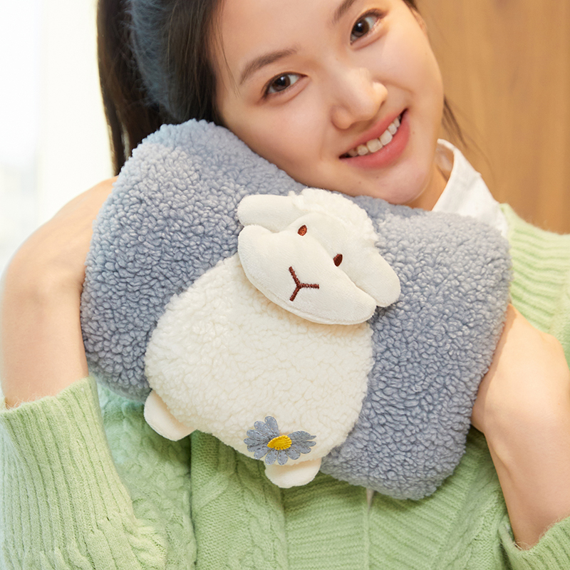 可爱卡通可拆洗绒套充电式防爆热水袋暖手暖宫两用暖手宝