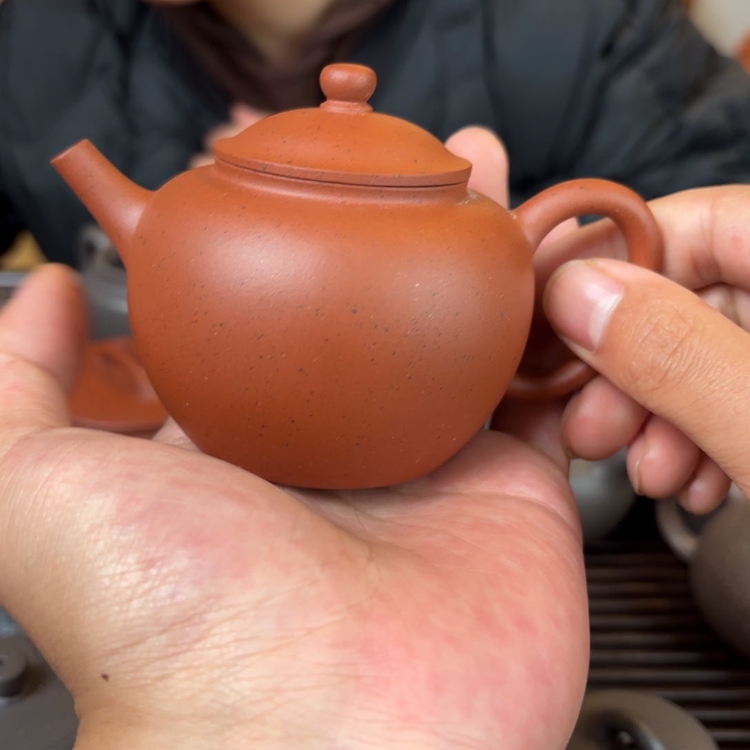 赏***芳紫砂茶壶老红泥半手