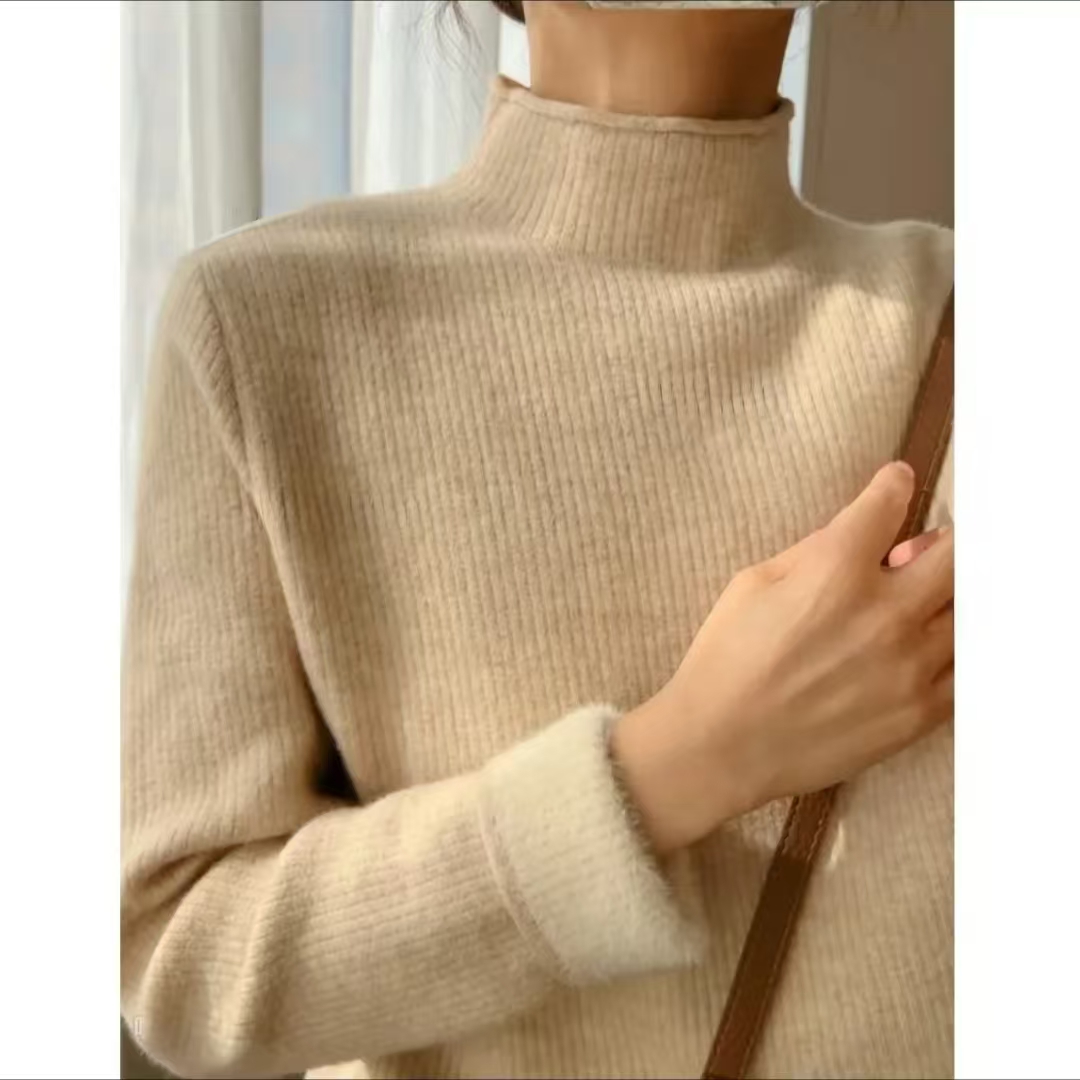 冬季大码洋气加绒厚款胖mm显瘦时尚百搭套头宽松毛衣女长袖针织衫