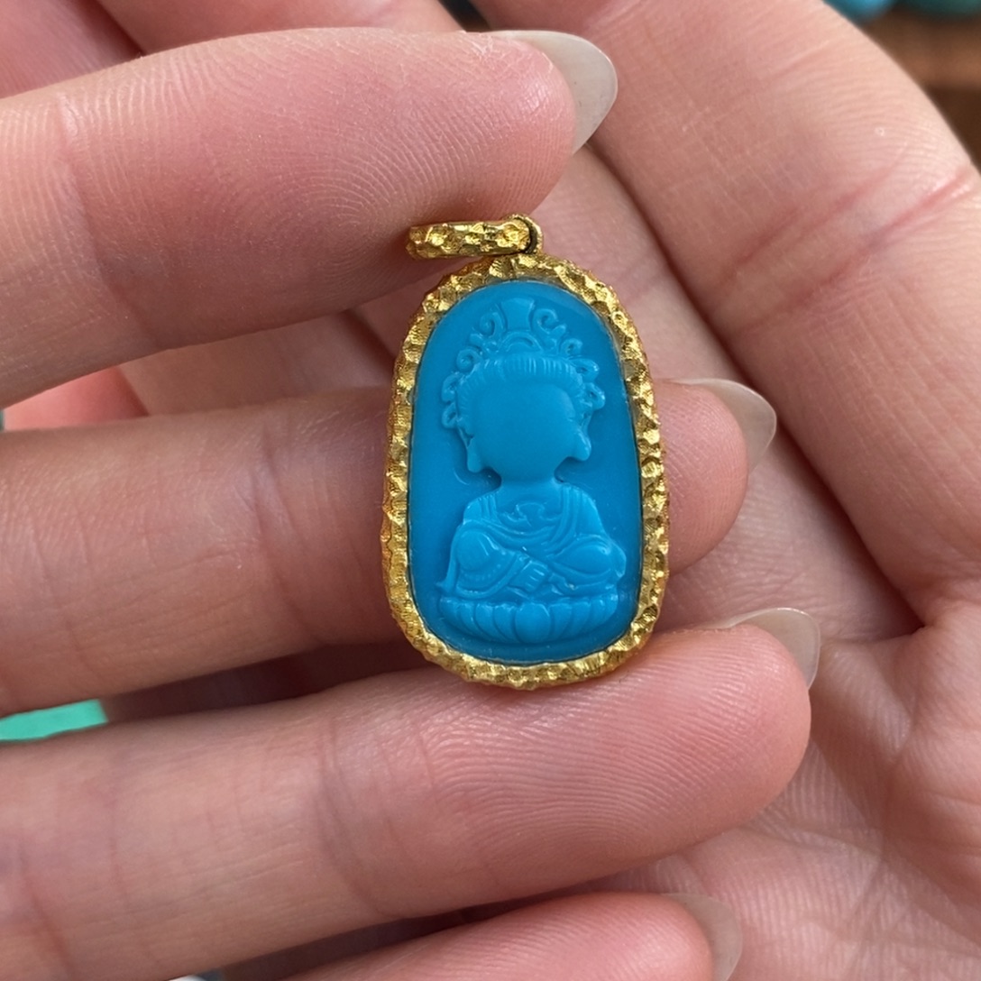 绿松石未镶嵌。观音