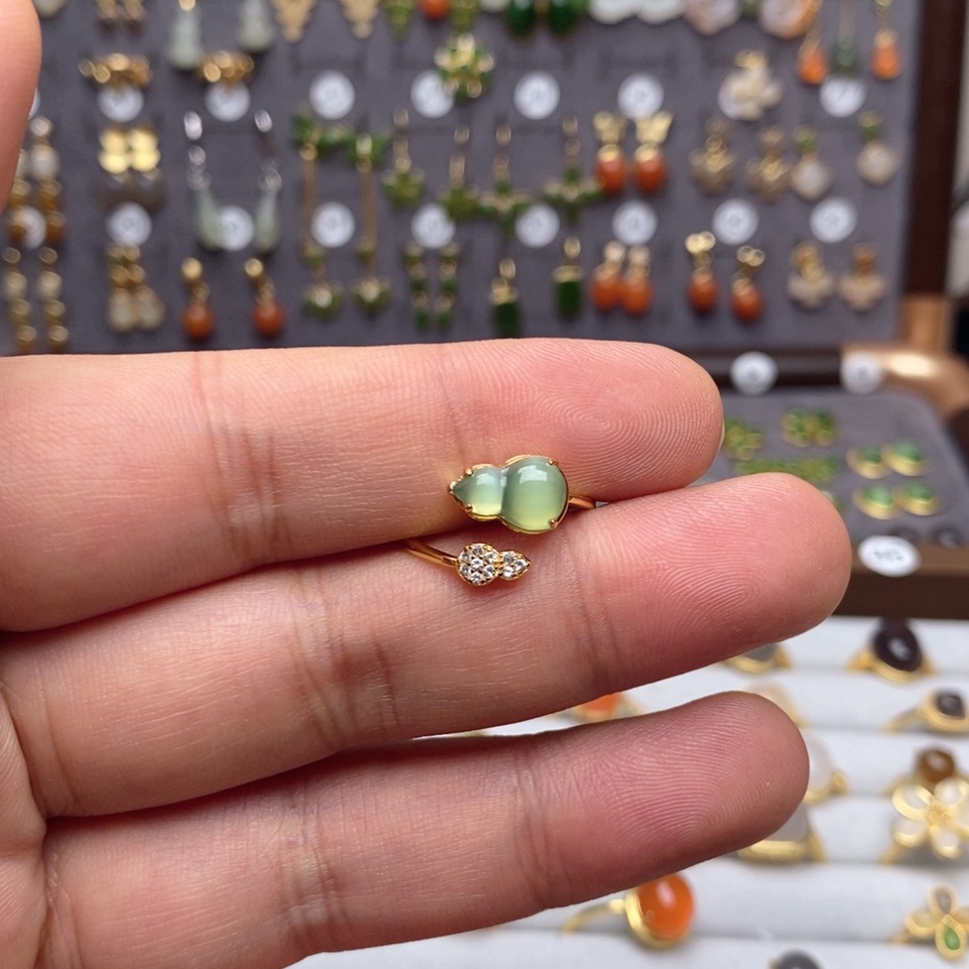 银S925镶嵌和田玉耳饰喜*