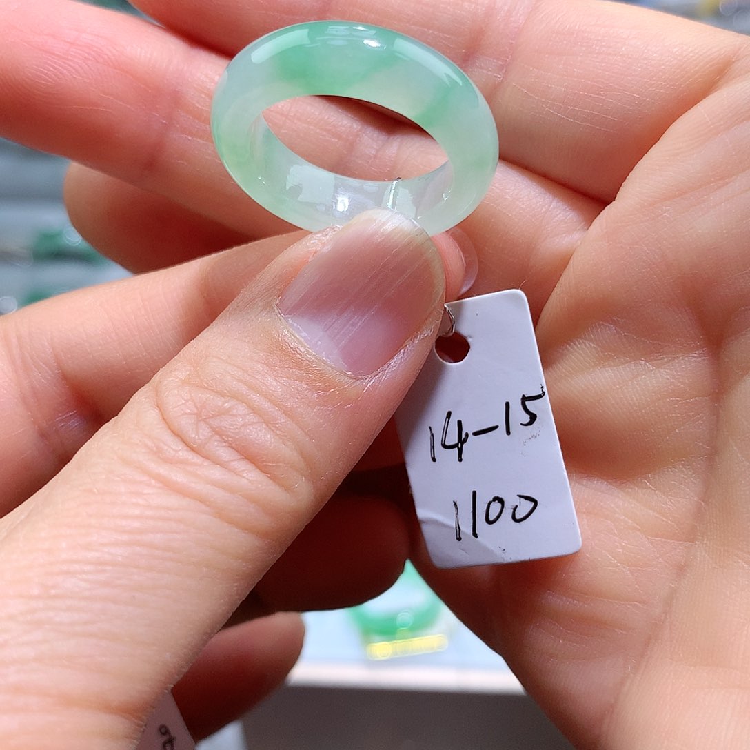 翡翠戒指未镶嵌钱**神14-15号