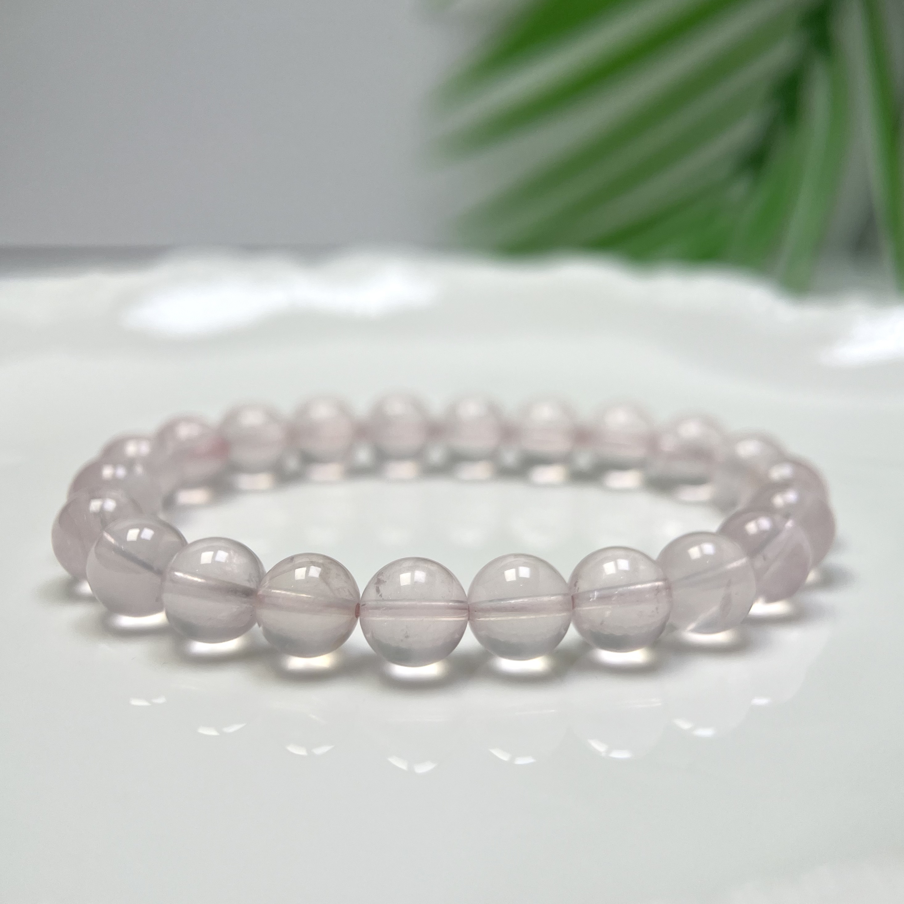 莫桑星光粉水晶单圈圆珠手串7-11mm 合集 FX-6174 （多样性发其一）