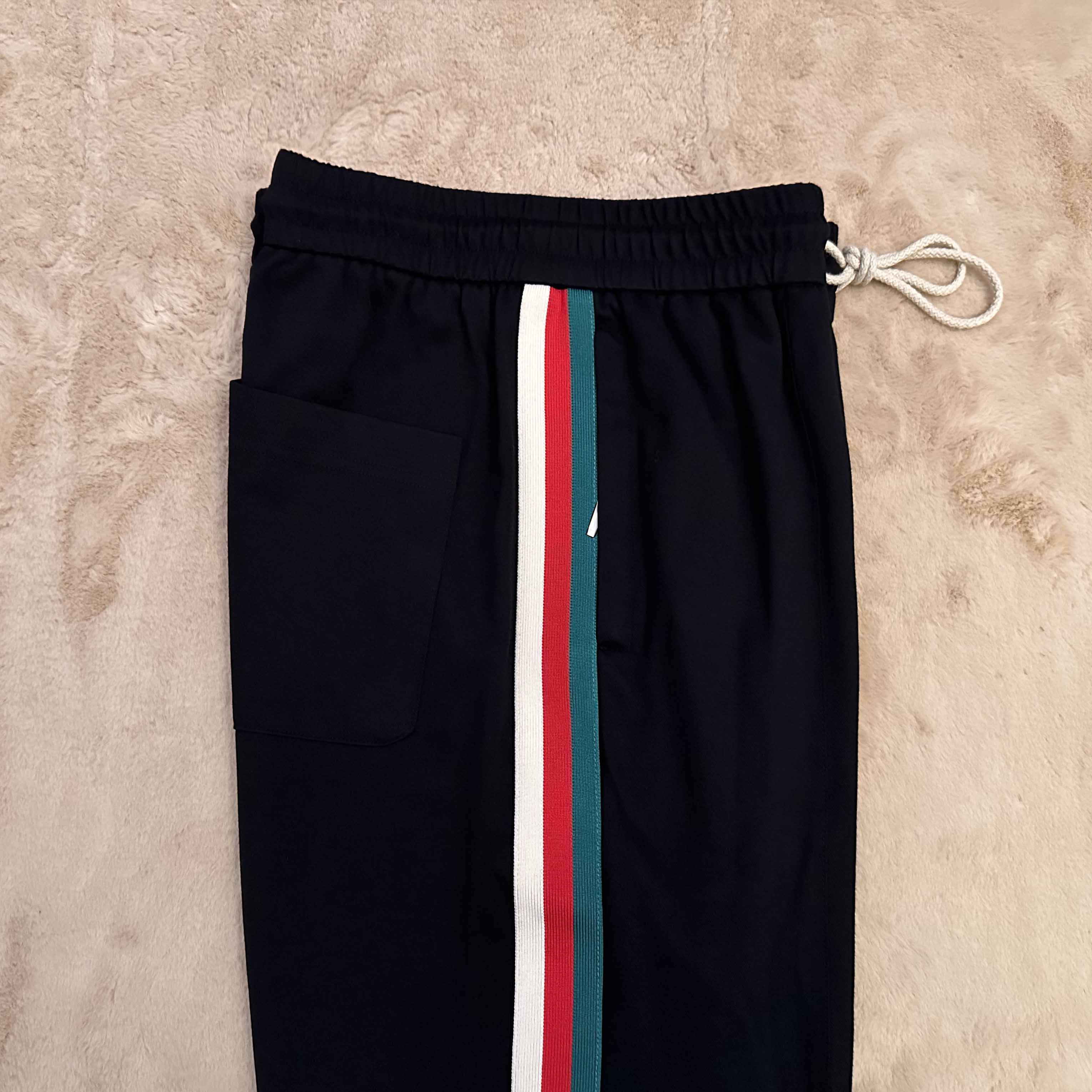 高奢#5.5新版本#夏季高奢高档薄款显瘦休闲裤爆款运动条纹潮直筒