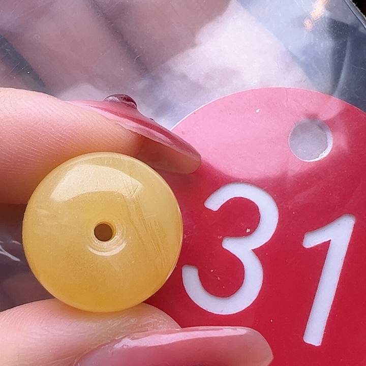 蜜蜡裸石未镶嵌微金沙 15.5/10.4mm 墩子