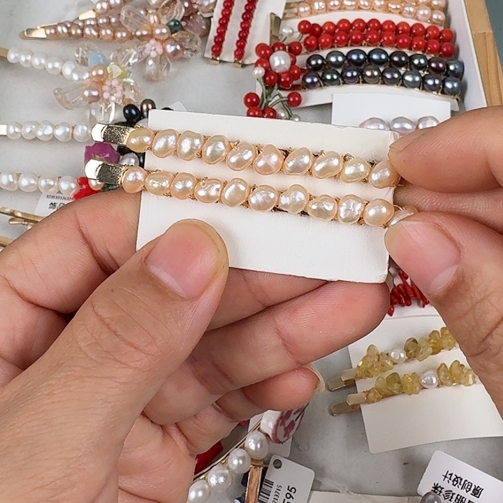 淡水珍珠发饰未镶嵌