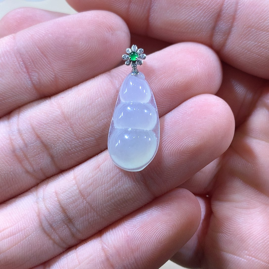 翡翠18K金镶嵌吊坠(不含链)翡翠吊坠