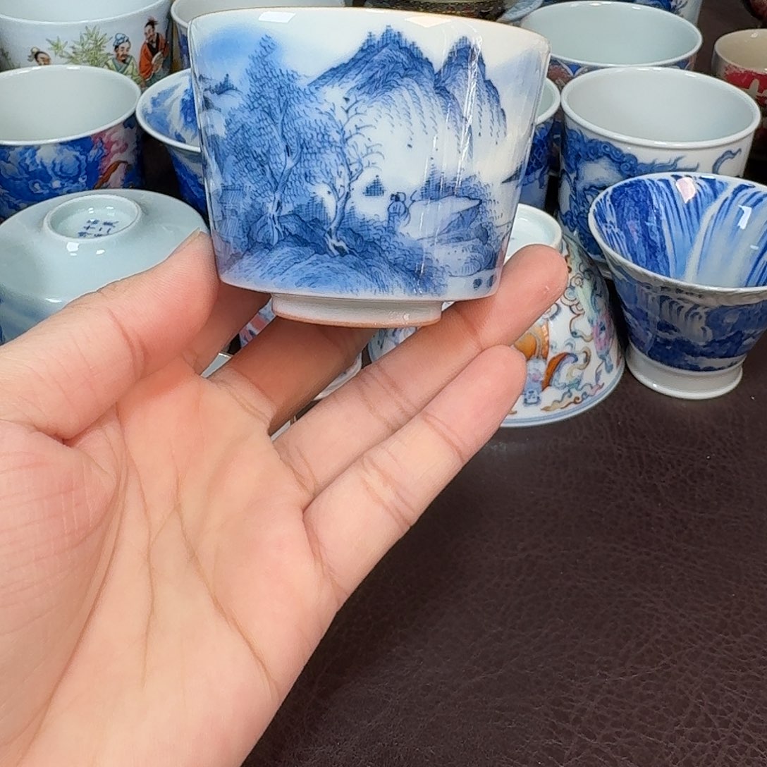 观***巅现代景德镇陶瓷盖碗