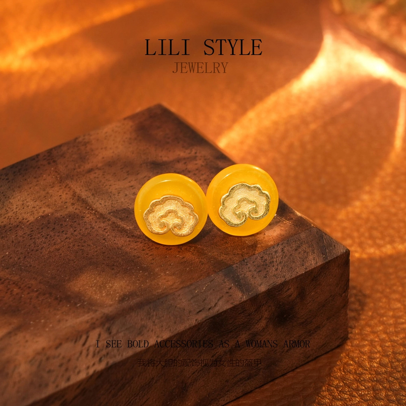 铜合金耳饰 【如意】小众简约设计如意高级感气质轻奢女士耳钉T128