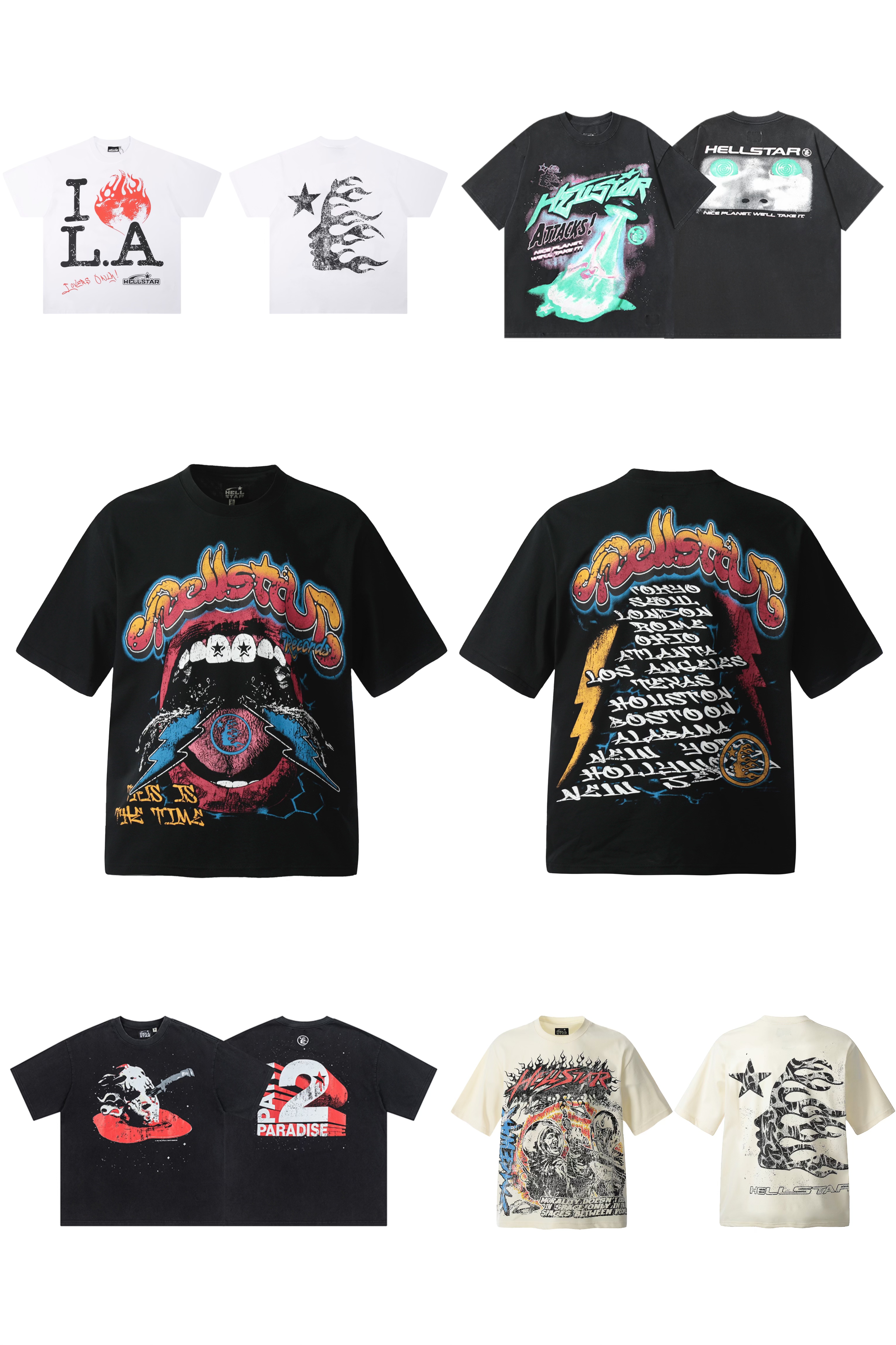 Hellstar地狱之星美式街头潮牌短袖嘻哈男女T恤说唱明星同款